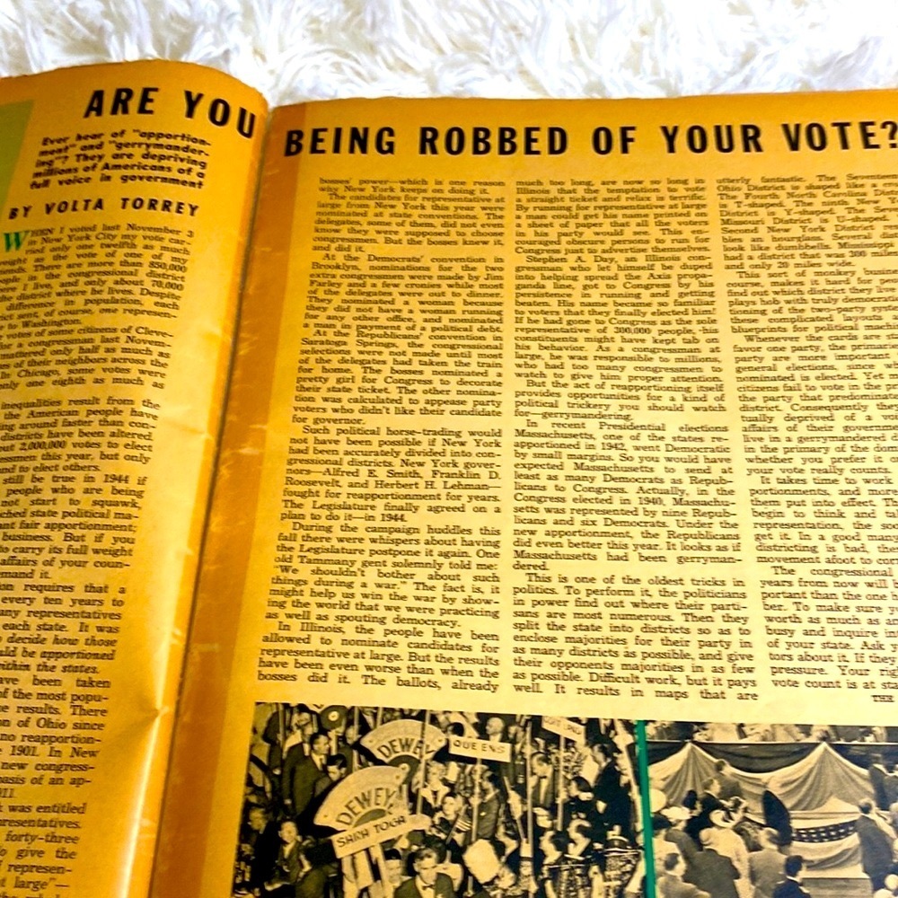 GERRYMANDERING LIBERTY MAGAZINE December 1942 World War 2 Christmas Vintage GUC